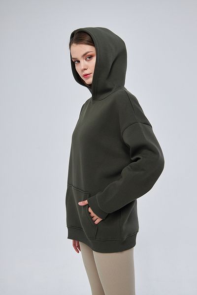 Moda Işık Χακί Unisex Φούτερ Hoodie - 100% Βαμβάκι