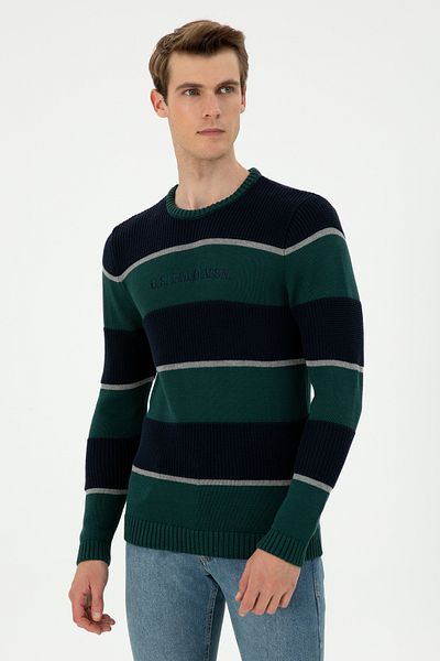 U.S. Polo Assn. Pulover verde închis pentru bărbați 50292852 -VR079