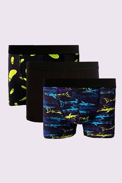 Pacman Ανδρικό Μαύρο Μπόξερ Σετ 3 Lycra # premiumharlow