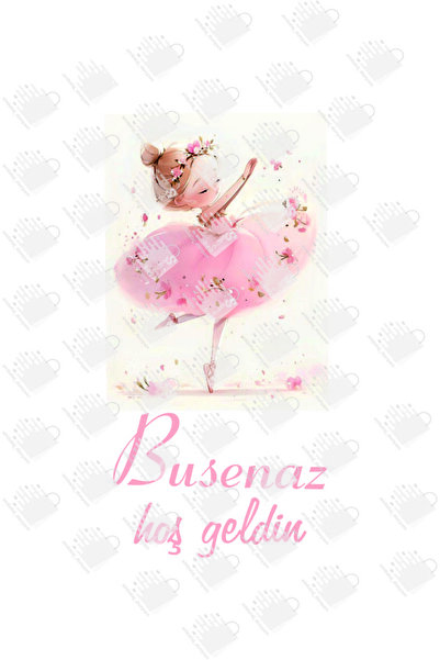 AMBALAJDÜNYAM 50 Adet Kişiye Özel Tek Yön Isim Baskılı Balerin Figürlü Hediye Çanta / Poşeti (18*8*24)