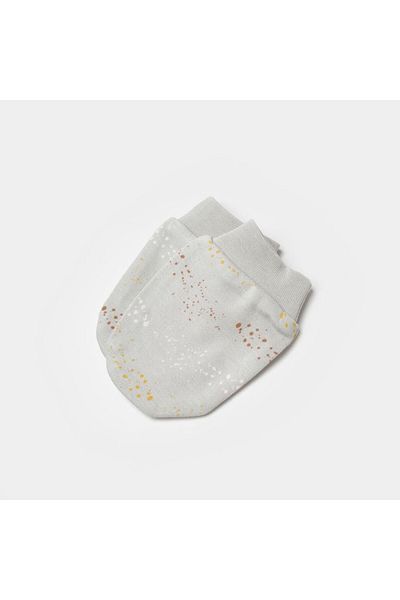 Biorganic Penguin 2-Piece Baby Gloves 72238 Ecru Gray