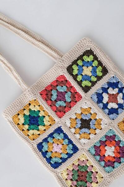 Addax Geantă de umăr tricotată cu croșetat Ç12522-g10