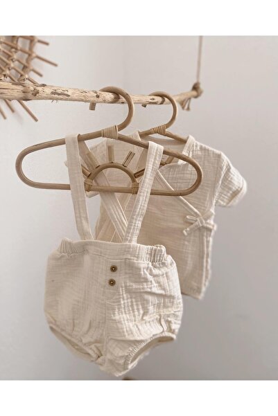 Naturaborn Gots Organik Sertifikalı Müslin Askılı Bebek Şort