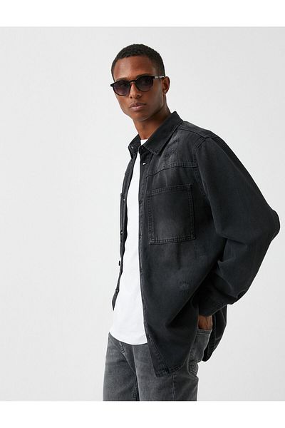 Koton Denim Shirt Jacket