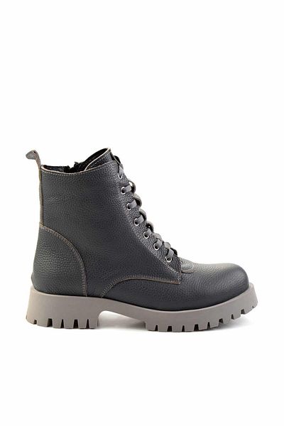 Bambi Gray Genuine Leather Women's Boots & Booties 02028800803