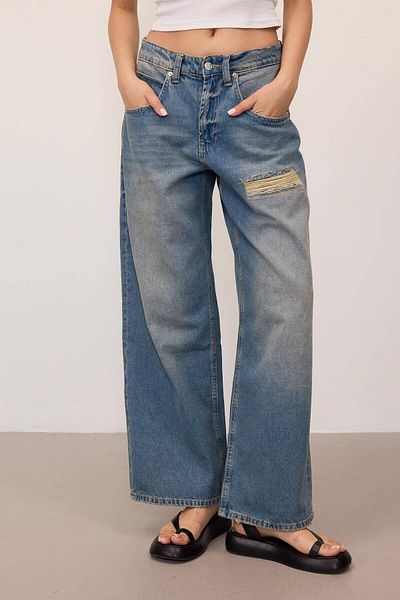 Addax Široká noha Jean PN5293-PNİ - roztrhaný detail