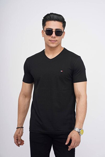 Est Estola Pánské tričko Koton Lycra Slim Fit s výstřihem do V, 3dílná sada