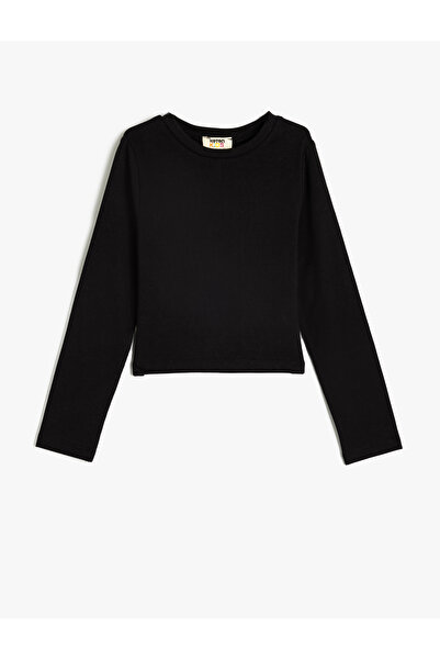 Koton Uzun Kollu Pamuklu Basic Crop Tişört