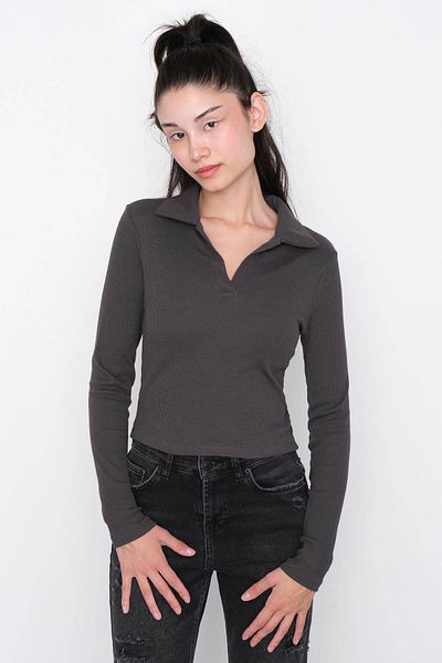 Addax Polo Neck Long Sleeve Blouse B1125-X7