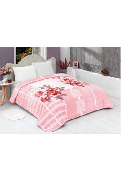 MİNK Solana Luxury Mink 816 Rose King Size Blanket and Bedspread - 220X240