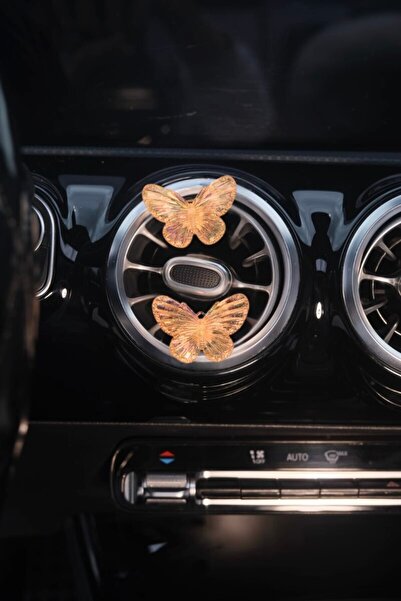 TASARIM ARABAM ATİKE ELİF AKIN زينة مكيف الهواء على شكل فراشة برتقالية 2 قطعة