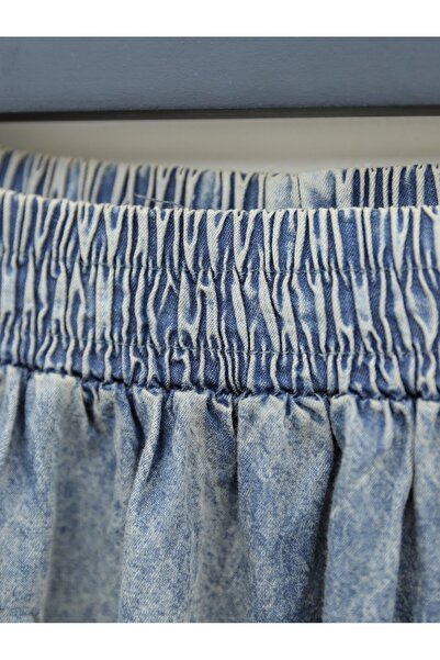 Modamorfo Tasseled Skirt - Washed Denim Tint