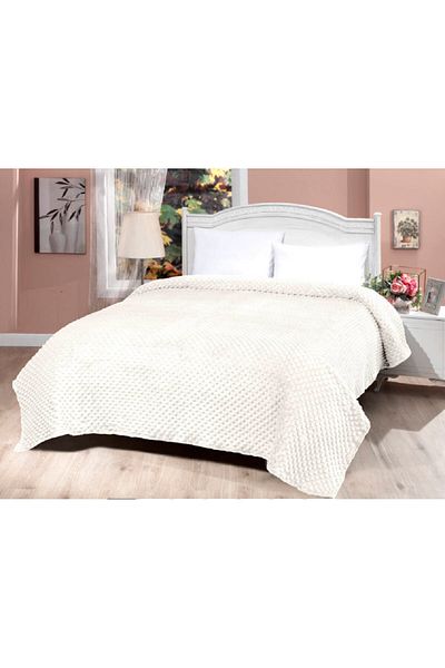 MİNK Sense Luxury Goldvizon King Size Blanket 519 Ivory 220X240 &Both Blanket & Both Bedspread&