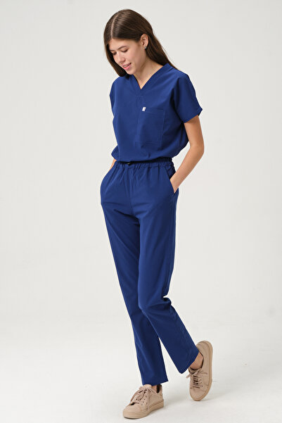 Pratik Medikal Uniform costum doctor asistent în culoarea albastru saks cu mâ...