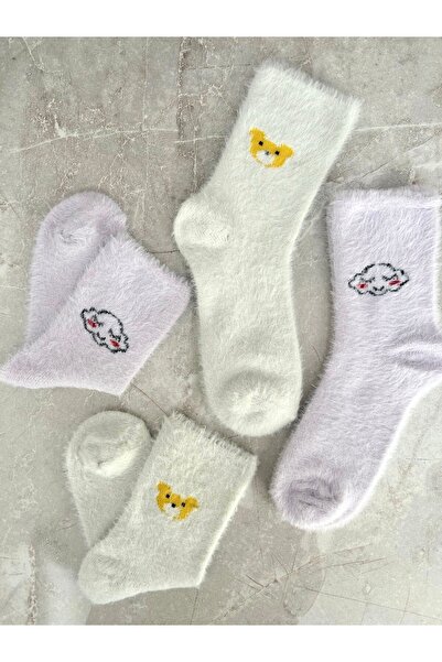 Çorap Kurdu جوارب نوم نسائية شتوية ناعمة معطرة مكونة من قطعتين