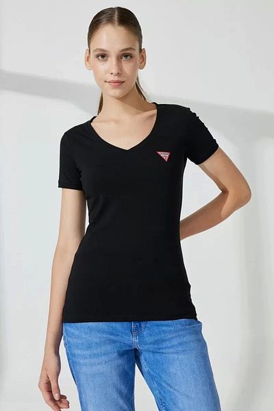 Guess Ss Vn Mini Triangle dámské černé tričko W2yi45j1314-jblk