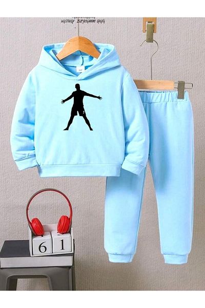 BENROMA Set de trening pentru copii supradimensionat unisex cu imprimeu fotbalist numărul 7