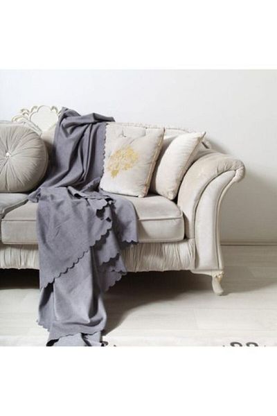 ARRES Anthracite Chenille Non-Slip Sofa Cover