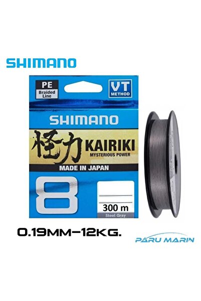 Shimano Kairiki 8x 300mt. 0.19mm 12kg. Gri İp Misina