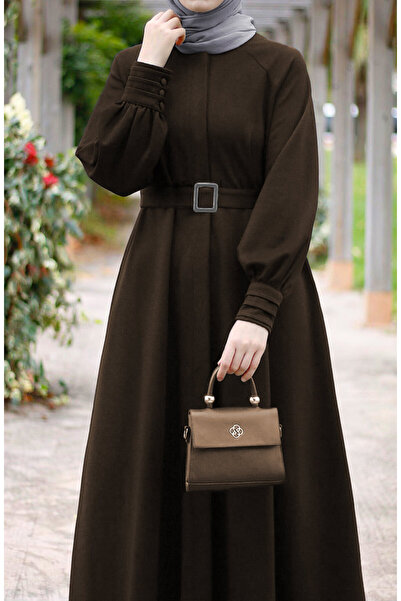 suhneva Mina Full Length Stamp Coat - Dark Brown