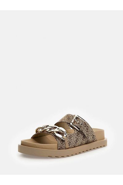 Guess Casual γυναικείες παντόφλες μπεζ/καφέ Fl6ft2fal03-beıbr
