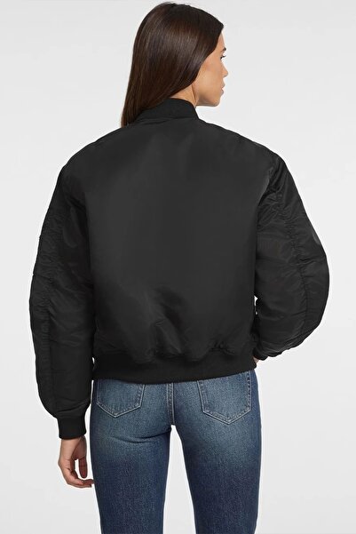 Guess Jeans Kadın Naylon Siyah Bomber Ceket