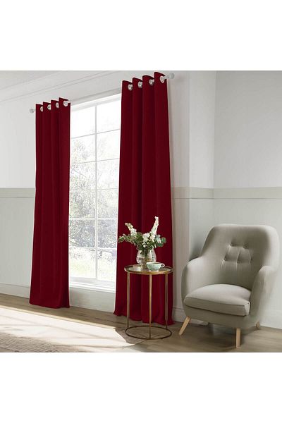 In House Pair Of Black Out Velvet Curtains