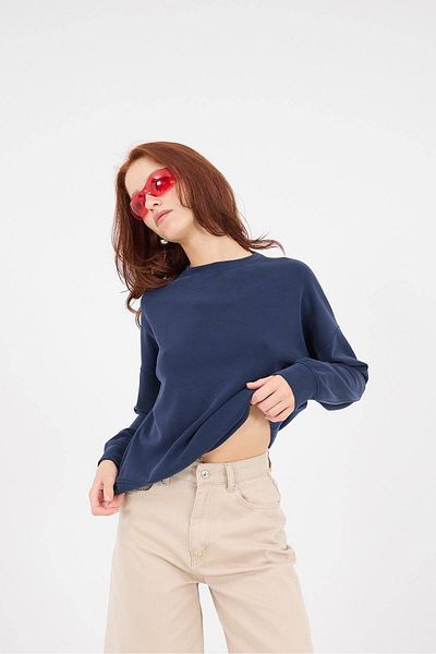 Addax Long Sleeve Crew Neck Modal Sweatshirt - S11055-L10
