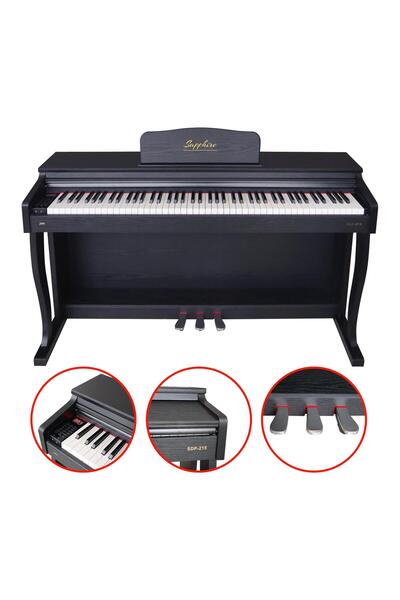 JWIN Sapphire SDP-215 Çekiç Aksiyonlu 88 Tuşlu Dijital Piyano - Siyah