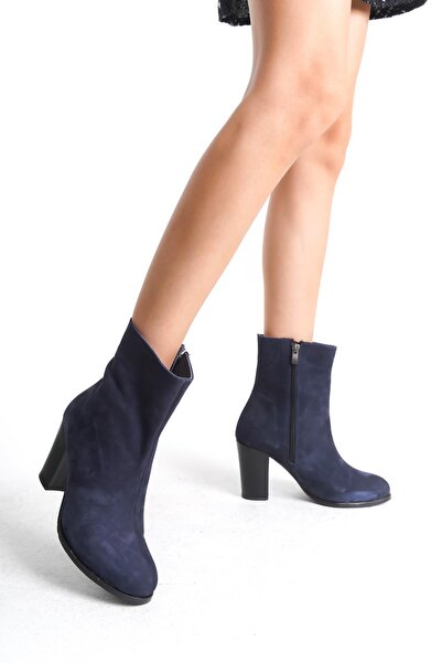 CZ London Жіночі чоботи з натуральної шкіри темно-сині замшеві чоботи на товс...