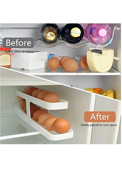 Duffa حامل بيض أوتوماتيكي للثلاجة مكون من طبقتين ورف للبيض ومنظم للثلاجة