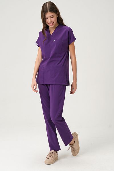 Pratik Medikal Lycra Scrubs Purple Bat Sleeve Doctor Nurse Jersey Suit