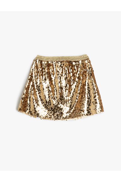 Koton Glitzernde elastische Taille mit Pailletten und Pailletten