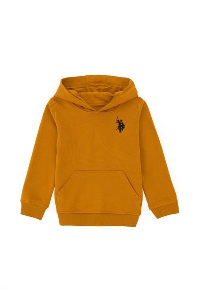 U.S. Polo Assn. Boy's Hooded Basic Sweatshirt - Mustard 50289134 -Vr072