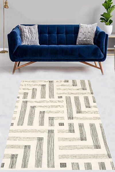 on the clouds İç İçe Geometrik Çizgili Bloklar Minimal Yıkanabilir Kaymaz Tab...