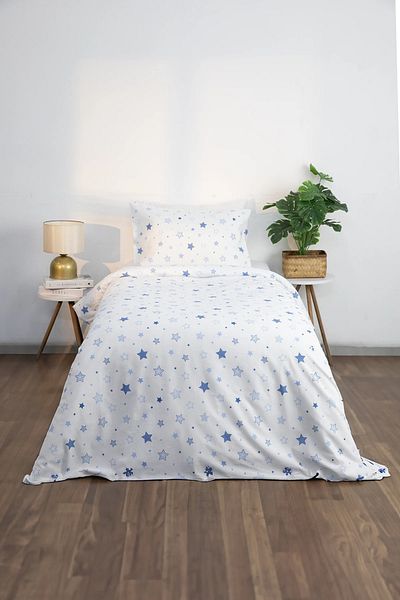 FAVORA Set cuvertură de pilota din bumbac Star Blue Ranforce