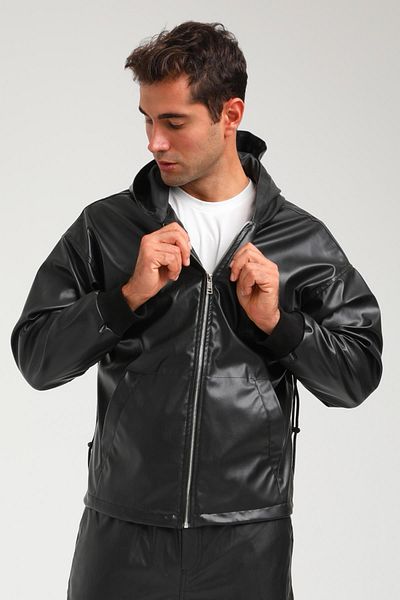 Rocqerx R-2411 Кожено яке с качулка и подплата