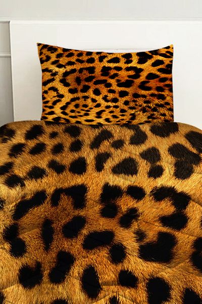3D ELSE HALI Brown Black Leopard Pattern - Double Quilted Pillow