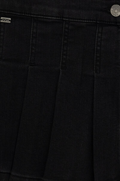 U.S. Polo Assn. Kız Çocuk Siyah Jean Şort Etek 50298209-DN0027