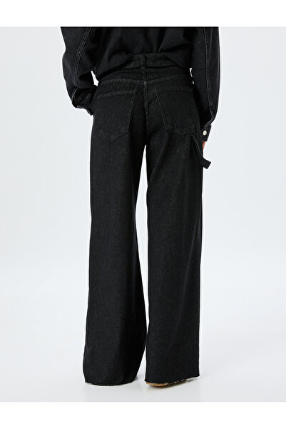Koton Wide Leg Regular Waist Button Pocket Detailed Jeans - Wide Leg Jeans