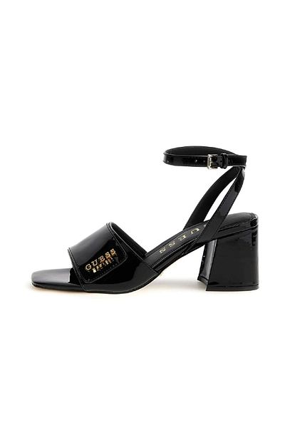 Guess Women's Logo Detailed Metal Buckle Adjustable Black Classic Heeled Shoes FLJGAB PAT03-BLACK