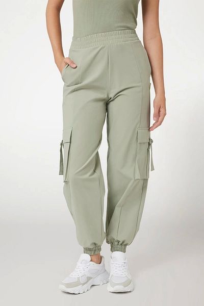 Guess Women's Regular Waist Green Cargo Sweatpants