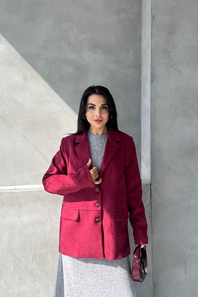 Seda Yalçın Atelier Burgundy Lined Suede Jacket