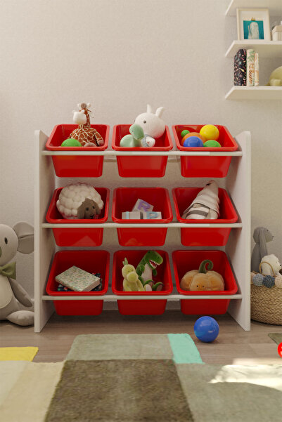 Flinder 9 Sepetli Çok Amaçlı Oyuncak Dolabı Montessori Dolap