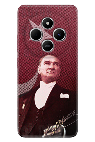 Cekuonline Xiaomi Redmi 14C 6.88" Kılıf Telefon Kılıfı Baskılı M.K Atatürk