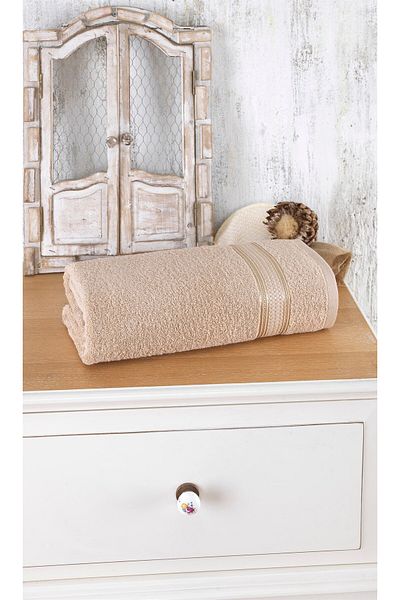 neşe home collection Ανοιξιάτικη Πετσέτα Μπάνιου Milk Coffee 90x150