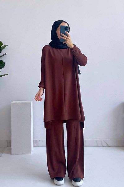 Ka Hijab Σετ Hijab Mira Mercerized - Καφέ