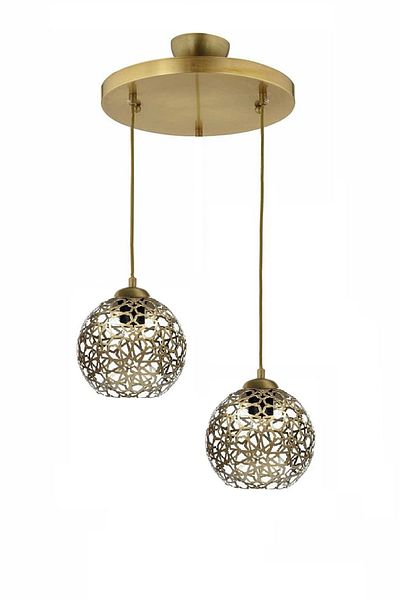 Lambadar Modern Seljuk Ball Motif Star Wrought Iron Model Retro Rustic Pendant Lamp Chandelier