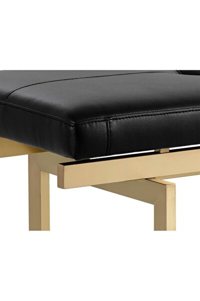 SCY Raginta 140 Cm Dekoratif Yatak Ucu Oturma Bankı Makyaj Oturağı Suni Derili Gold Metal Ayak Puf Bench