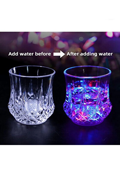 MİMOZA PARK 2 Adet Kristal Renk Değişteren Kahve Yanı Bardak Koktey Bardağı Mini Bardak - ( CAM DEĞİLDİR )